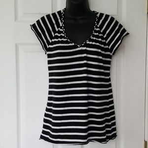Black and White Striped Old Navy Top